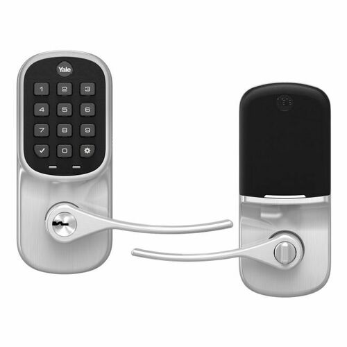 Yale YRL216CBA619 Connected by August Assure Lever Keypad Keyed Entry Lock Satin Nickel Finish